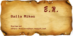 Balla Mikes névjegykártya