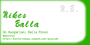 mikes balla business card